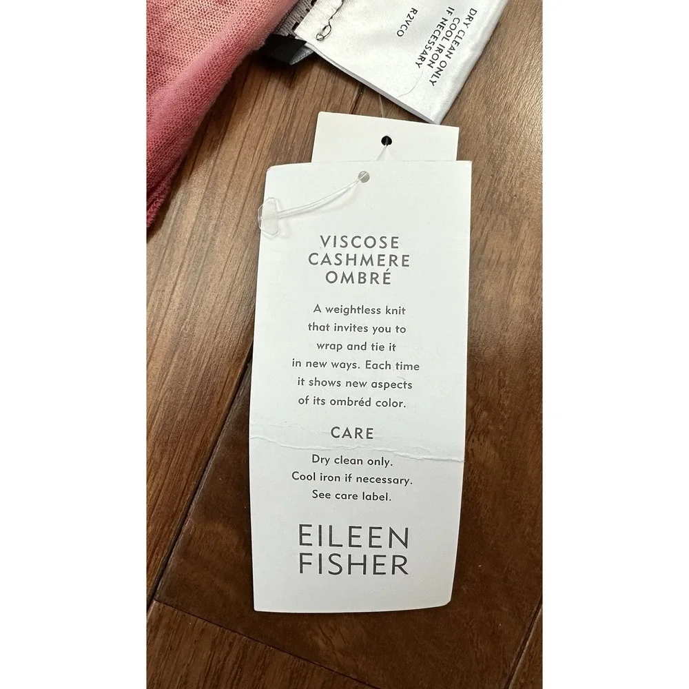 EILEEN FISHER Pink Viscose Cashmere Ombre Angled Scarf NWT‎
